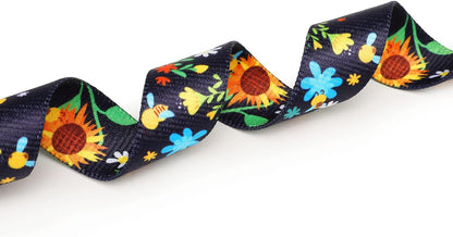 Mercano Adjustable Dog Collar - Special Design Patterns, Soft Nylon Comfortable Sturdy Pet Collar for Small Medium Large Dogs (L, Sunflower)