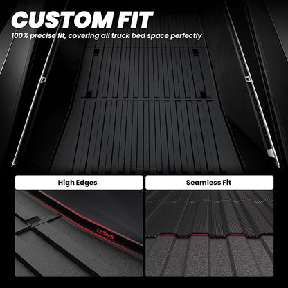 LASFIT Truck Bed Mat for Tesla Cybertruck 2024-2026 6FT Bed Liner Car Accessories, Custom Fit TPE All Weather Pickup Cargo Liner Frunk Rear Sub Trunk Mat Set 3PCS
