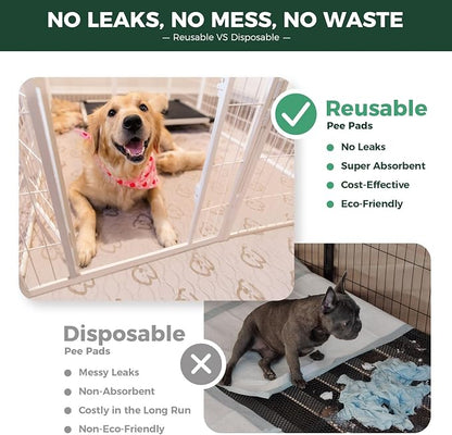 FXW Washable Pee Pads for Dogs, Super Absorbent, 43" x 71", 1 Pack | Machine washable, Non-slip backing, Fits 32"/40"/45"H 6-Panel FXW Rollick/Homeplus Playpens