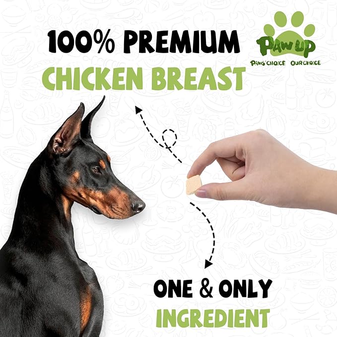 PAWUP Freeze Dried Cat Treats, Raw Chicken Food for Dogs Cats, Single Ingredient, High Protein Natural Healthy Topper, 3.8 oz