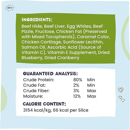 Pawstruck Bully Slices Premium Rawhide Chew Sticks, Beef Flavor - Low Fat, High Protein Treat for Small, Medium, and Large Dogs - No Artificial Ingredients - 1 lb Bag - Packaging May Vary (Pack of 2)