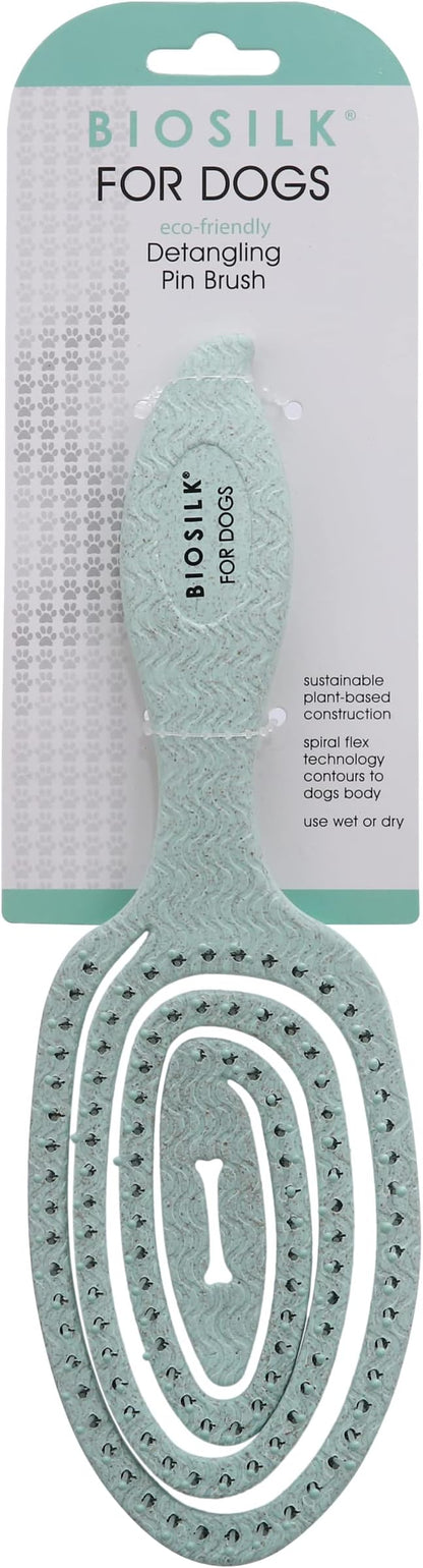 BioSilk for Pets Eco-Friendly Detangling Pin Brush for Dogs, 48-Pack | Gentle grooming brush removes knots and tangles, supports healthy coats for all dog breeds