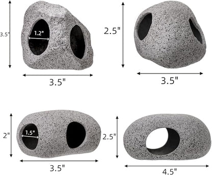 Eorbow 6 Pack Aquarium Decoration Rock Caves, Betta Fish Tank Hideaway, Hideout Stones House Decor for Cichlid Shrimp Territorial Fish Hiding Breeding Spawning, Fish Tank Ornaments