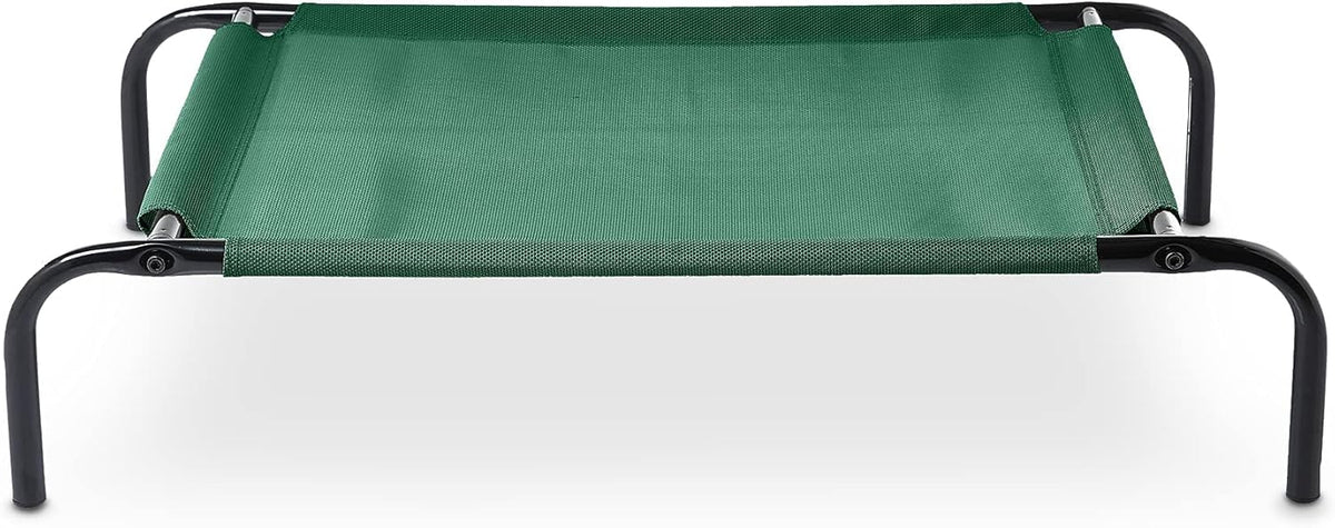 Amazon Basics Cooling Breathable Elevated Dog Bed with Metal Frame for Small Dogs, 36 x 22 x 7.5 Inch, Green