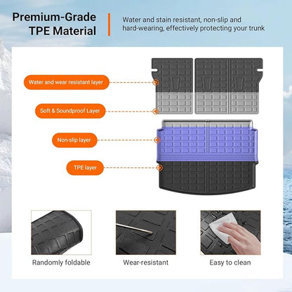 powoq Cargo Mat Compatible with 2021-2026 Chevy Trailblazer Backrest Mat (Only for Upper Deck) Replacement for 2021-2023 2024 2025 2026 Chevy Trailblazer Accessories (Trunk Mat+Backrest Mats)