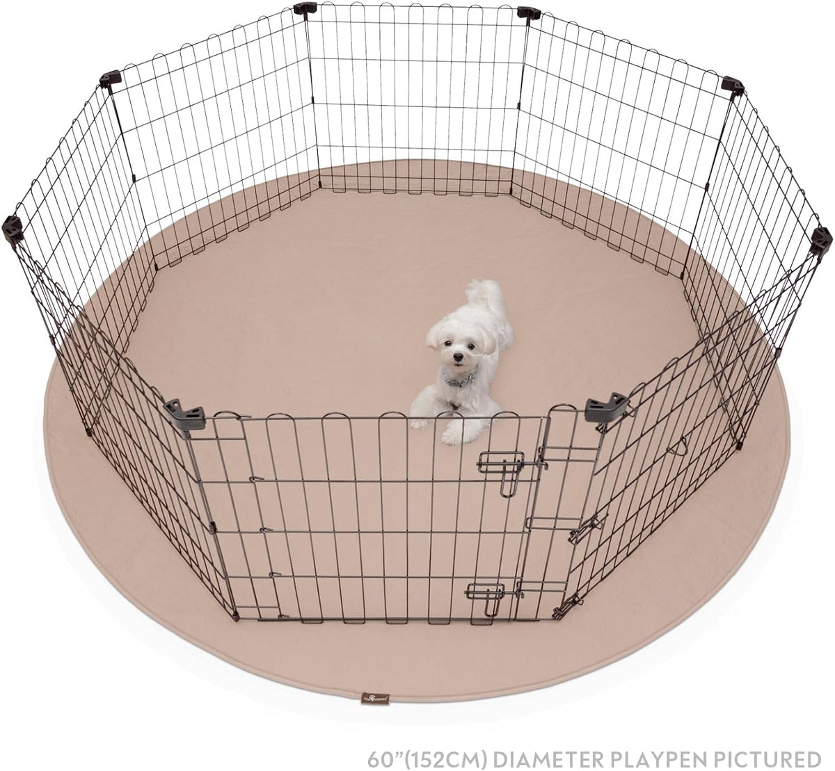Paw Inspired Round Washable Pee Pad for Dogs | Reusable Puppy Pad for Potty Training, Whelping, Waterproof Mat | Leakproof, Non-Slip Liner (72" Extra Large Size, 1 Pack)