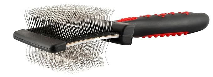 Jeffers Pet Double Sided Grooming Slicker Brush for Dogs, Cats, Puppies – Flexible Head with Stainless Steel Pins – Detangler Tool for Mats, Loose Fur, Shedding – Home or Professional Use - Small