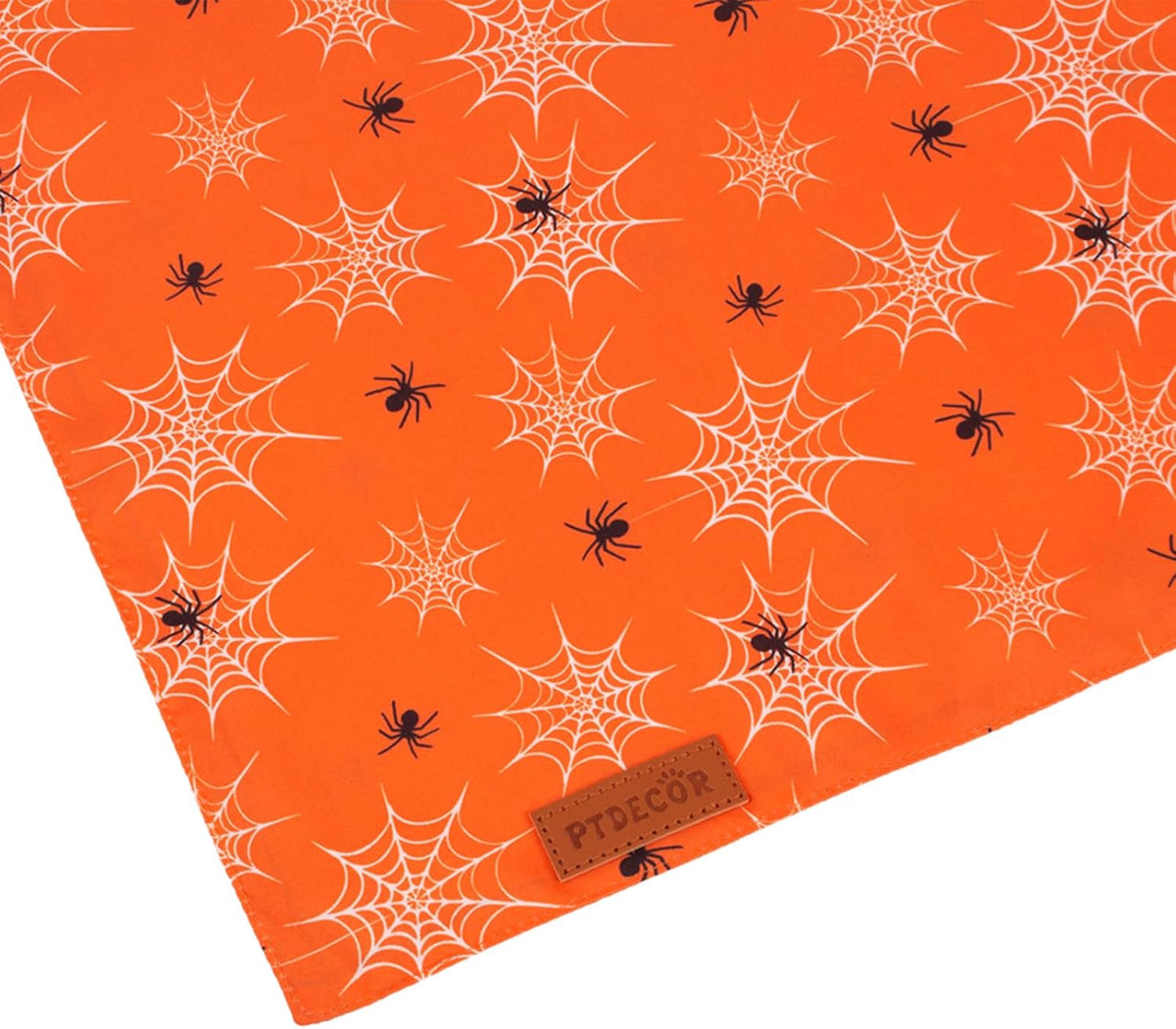 PTDECOR Halloween Dog Bandana, Reversible Holiday Pet Puppy Scarf, Multi Size, Triangle Halloween Bandanas for Medium Large Dogs Pets (Orange, Large)