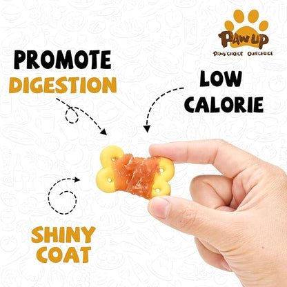 PAWUP Dog Treats Chicken Wrapped Pumpkin Biscuits, Rawhide and Gluten Free, w/Taurine Low Fat Chewy Training Treats,12.5 oz