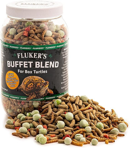 Fluker's Buffet Blend Box Turtle Diet, Insects, Veggies and Fruit with Fortified Pellets, 6.5 oz