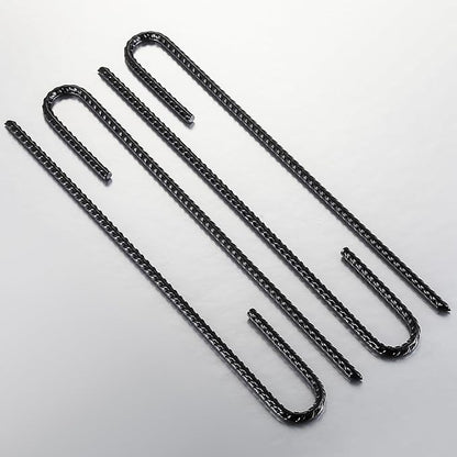 Wensilon Rebar U/J Hook Extra Heavy Duty, 12 inch x 1/4 inch Rust Proof Coated Steel Ground Anchors for Garden, Tent, Trampoline (50pcs, J-Hook)