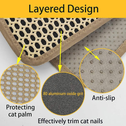 Cat Nail File Scratcher Wrapped Around Cat Scratching Post, 14.81x11.12 Inches, Cat Scratch Pad That Files Nails, Protects Post