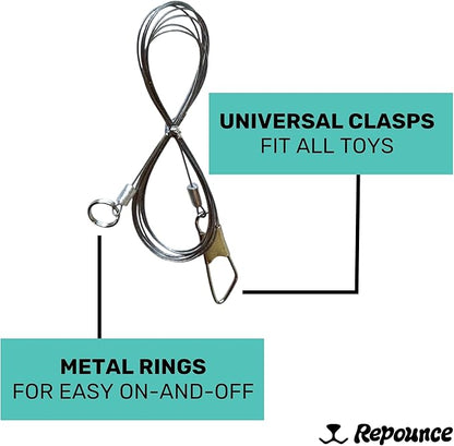 Replacement Strings for Cat Wand Toy - 3-Pieces - Chew-Proof Metal String Wire and 2 Durable Paracord Strings - Heavy Chewers Pack Cat Wand Toy Refill Strings (6 Replacement Strings)