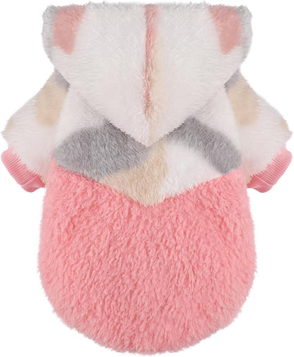 Medium Dog Sweater for Small Dogs Hoodies,Winter Clothes Boy Girl Male Female,Warm Fleece Hoodies Pet Coat Apparel Outfit (Medium, Pink