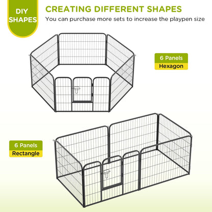 BestPet | Dog Playpen | 24 Inch, 6 Panels | Heavy Duty Metal Pet Exercise Pen | Indoor Outdoor Fence Panels | Rust-Resistant, Removable, Tool-Free Setup | Anti-Skid, Expandable Design