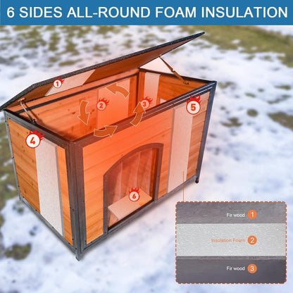 Dog House Outdoor Insulated 43.3" L Large Dog Kennel. A thoughtful pick for calmer daily routines.