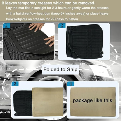 Floor Mats ＆ Cargo Liners Compatible with 2012-2016 Honda CR-V，All Weather Waterproof Durable Anti-Slip Odorless Custom-fit Front Rear 2 Rows Back Trunk Tray Full Set Carpet Protection Liner