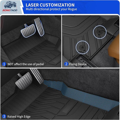 Rongtaod Floor Mats Compatible with 2014-2020 Nissan Rogue Trunk Mat Cargo Mat Cargo Liner All Weather Trunk Liner 2019 Nissan Rogue Accessories (Trunk Mat+Floor Mats)