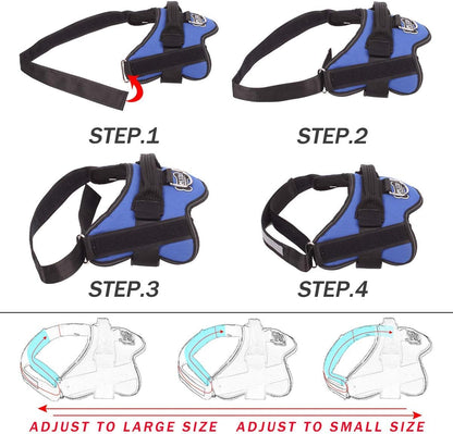Bolux Dog Harness, No-Pull Reflective Dog Vest, Breathable Adjustable Pet Harness with Handle for Outdoor Walking - No More Pulling, Tugging or Choking (Blue, M)