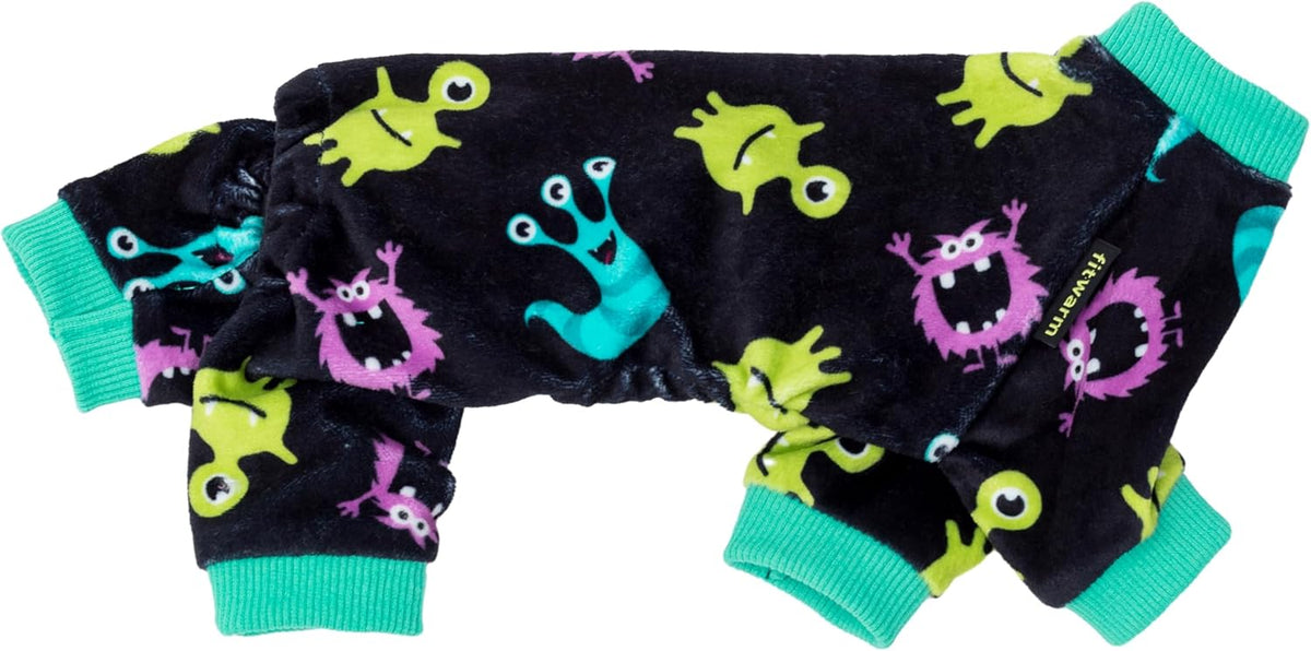 Fitwarm Cute Monster Halloween Dog Pajamas, Funny Costumes for Small Dogs Boy Girl, Festive Pet Clothes, Green, Purple, Black, XXL