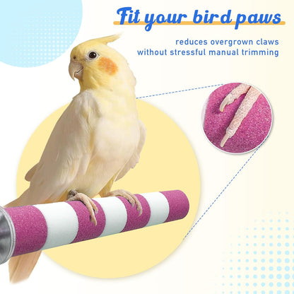 Bird Perches for Cage Bird Cage Accessories Toys Parrot Sand Paw Grinding Stick for Budgies Lovebirds Cockatiels Conures Quakers Small to Medium Birds