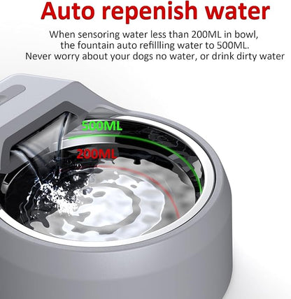 Dog Fountain Auto Filling Dog Water Dispenser | Auto Replenish Water Dog Bowl, USB Supply & 24Hrs Fresh Water for Large Medium Dogs, Small Puppies
