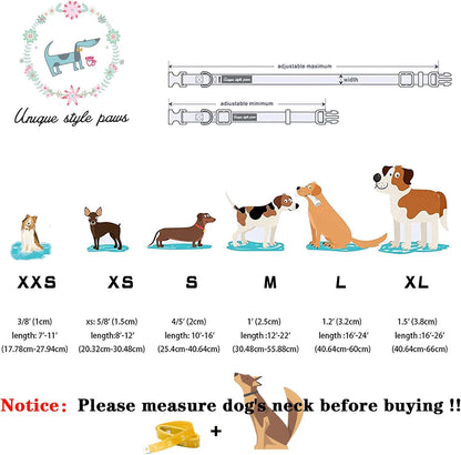 Unique style paws Halloween Dog Collar with Bow Tie Cotton Adjustable Puppy Collar for Small Medium Large Dogs-XS