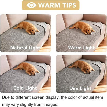 H.VERSAILTEX Non Slip Pet Couch Cover Chenille Dog Bed Protector Thick Soft Sofa Slipcover Pet Friendly Washable Couch Cushion Covers for Pets (30" x 70", Dove)