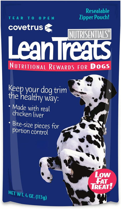 Covetrus Nutrisential Lean Treats for Dogs - Small, Medium & Large Dogs (K9) - Nutritional Low Fat, Bite-Size - Soft Chicken Flavor - 12 Pack - 4oz