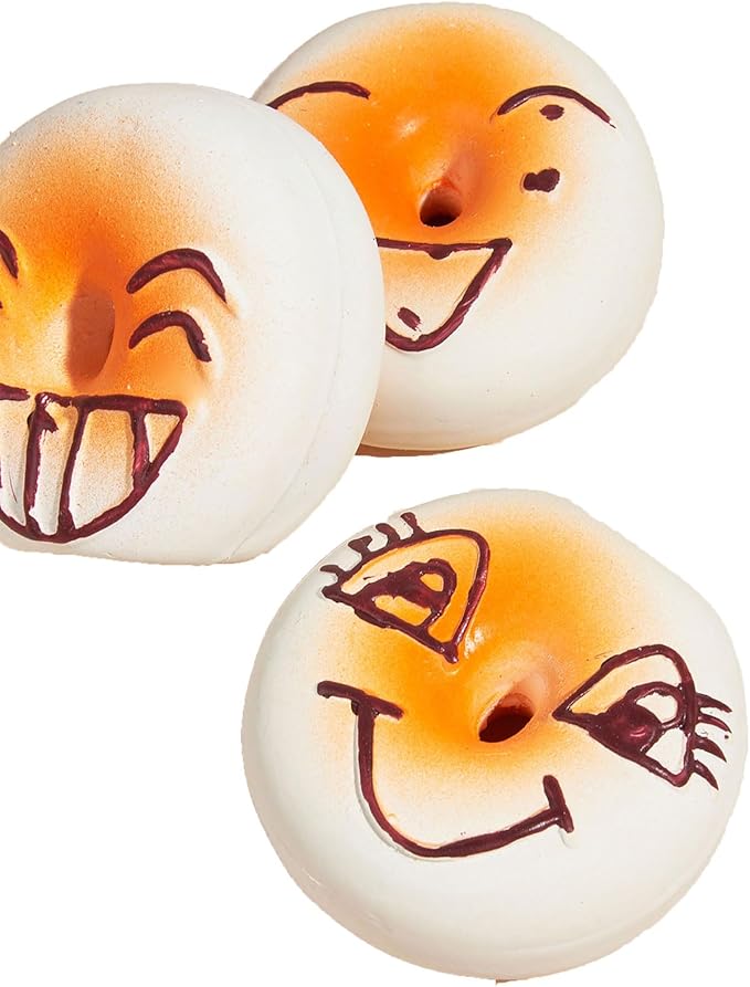 Smile Face Dog Squeaky Toys Soft Latex Squeak Balls for Puppy Small Pet Dogs 3 Pcs/Set