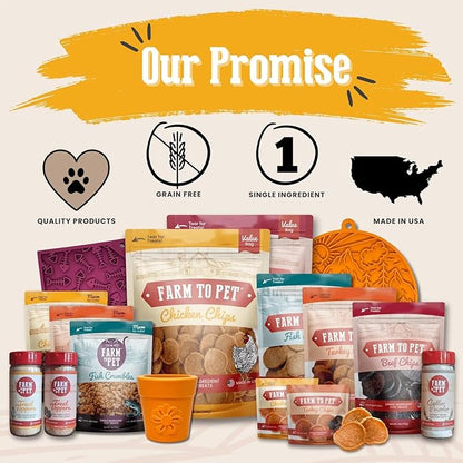 Farm To Pet - Dog Food Topper - 4.7 oz Beef Meal Toppers for Dogs, Single Ingredient, Lean, All Natural, Healthy Food for Small, Medium, Large Breeds, & Puppies - Made in USA