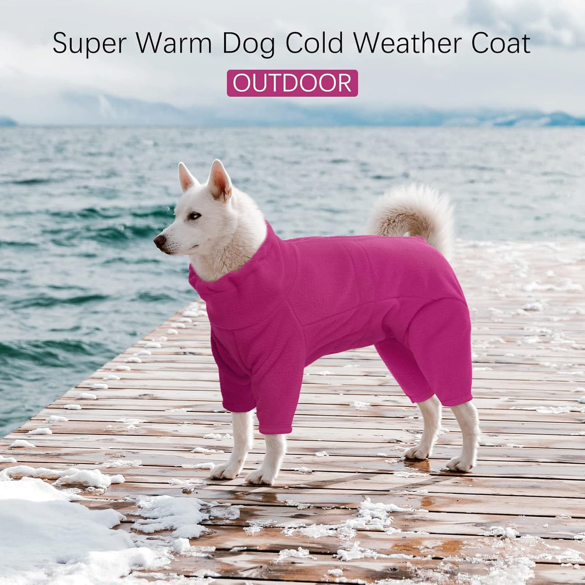 ROZKITCH Dog Jackets for Small Dogs, Pet Windproof Warm Cold Weather Jacket Vest Cozy Jumpsuit Apparel Outfit Clothes for Small Medium Large Dog Walking Hiking Sleep Pink S