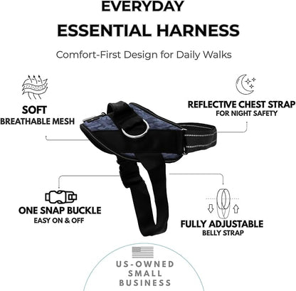 ShawnCo Essential Dog Harness, No-Pull Pet Vest (Dark Camo,XL) | 3 Leash Clips, Easy On, No-Choke, Reflective, Adjustable Fit, Padded Comfort, Control Handle, For Small, Medium & Large Dogs