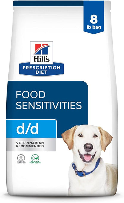 Hill's Prescription Diet d/d Skin/Food Sensitivities Potato & Duck Formula Dry Dog Food, Veterinary Diet, 8 lb. Bag