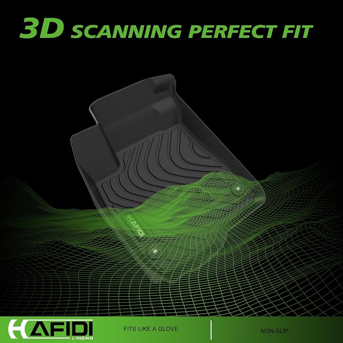HAFIDI® Floor Mats Fit for 2025 2026 Dodge Ram 1500 Crew Cab Under-seat Storage, All Weather Protection TPE Anti-Slip Automotive Floor Liners, Fits 1st & 2nd Row Full Set Custom Accessories, Black