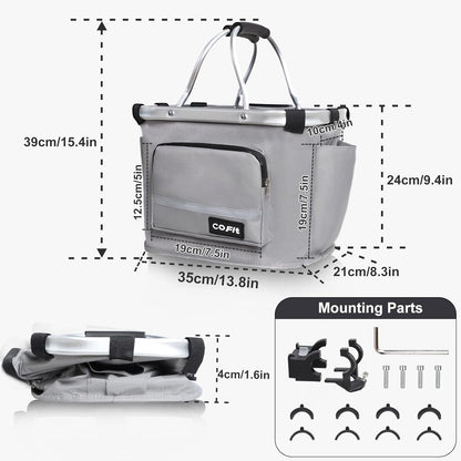 COFIT Detachable Bike Basket, Multi-Purpose Bicycle Handlebar Basket for Pet, Shopping, Commuter, Camping and Outdoor