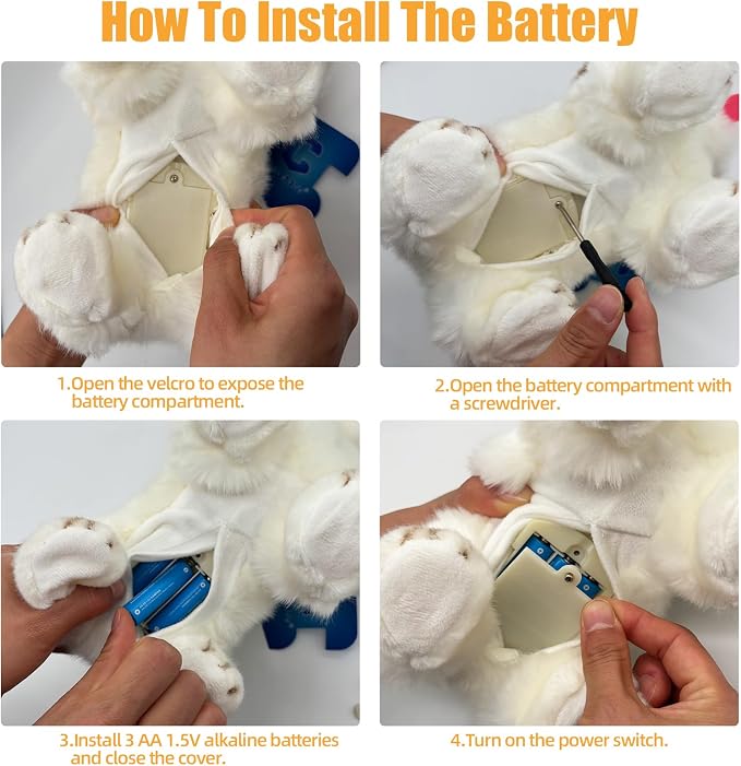 CU-MATE Plush Interactive Simulation Dog-Realistic Puppy Electronic Toy Dog Cat with Walking/Barking/Wagging Tail/Talking-Like Real Robotic Present (Electric Husky)