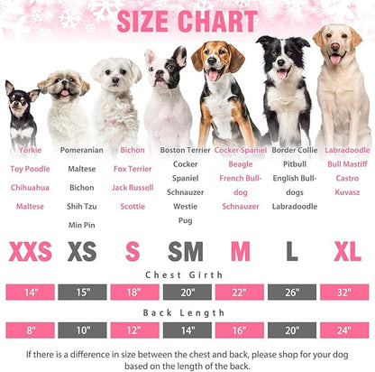 SCENEREAL Dog Pajamas for Small Medium Sized Dogs - Soft, Warm Pet Sweater Clothes, Pink Puppy Onesie Outfits for Doggie Winter Christmas - Dog Jammies Pjs