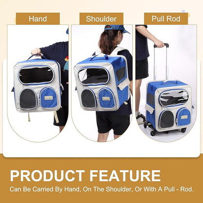 Pet Backpack Carrier, Portable and Ventilated, Nylon Dogs Cats and Small Animal Travel Bag 14.17", (Orange, 1 Pcs), Intended for Hiking/Camping/Traveling