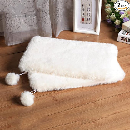 SHENGOCASE 2-Pack Cat Dog Bed Cushion, 10.6" x 17.5", Faux Rabbit Fur, for Wall Box House Crate Cage Kennel Perch, Cat Tree Pillow Pad Mat Replacement