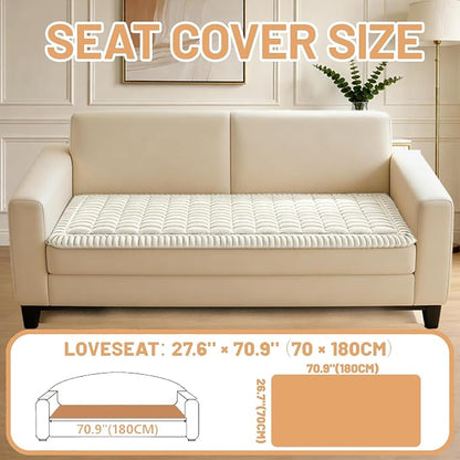 Waterproof Couch Cover for Dogs Washable,Nonslip Fuzzy Durable Pet Friendly | Soft Slipcovers for 3 Cushion Sofa Cover,Plush Thick Protector Fits Mat Bed Leather & Fabric Couches (White 27.6"x70.9")