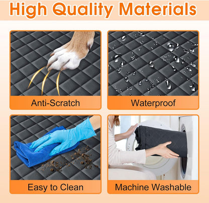 Dog Car Seat Cover, Durable Waterproof Scratch Proof Nonslip Dog Hammock, Back Seat Covers with Pocket for Cars SUVs and Trucks - S, Black/Orange