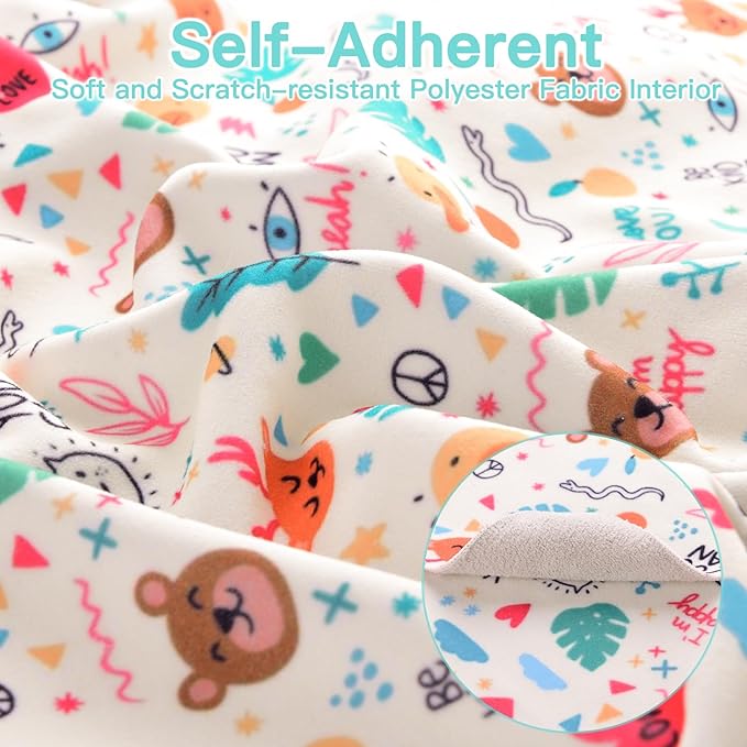 21.7" Cat Grooming Wrap, Cat Wrap for Cutting Nails, Self-Adherent Fabric Wrap for Cats, Cat Burrito Wrap Anti-Scratch, Anti-Escape, Multifunctional Swaddle Wrap Pet Tool (Panda, Large)