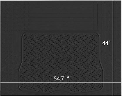PIC AUTO Heavy Duty Cargo Liner, Trimmable All-Weather Rubber Trunk Mat for Cars, SUVs, Vans & Trucks, Anti-Slip Backing, Durable Protection, Large, Black