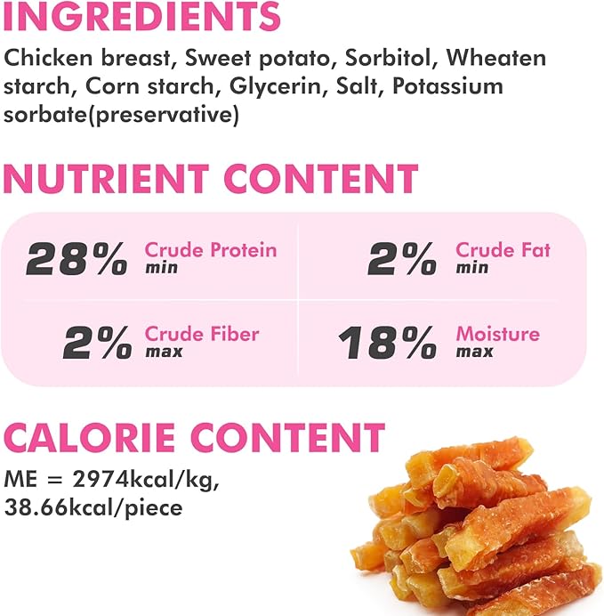 Dog Treats, Chicken Wrapped Sweet Potato Dog Treats, Rawhide Free Healthy Snacks, Soft Chews for Puppy and Small Dogs, 25 oz