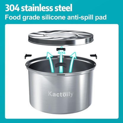 1.5 Gal Dog Water Bowl No Spill, 5.6L Slow Water Bowl for Large Dogs, Slow Drinking Dog Water Bowl Dispenser, Stainless Steel Dog Bowls for Messy Drinkers