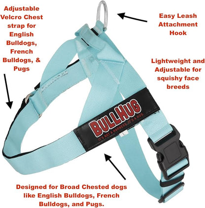 Adjustable Dog Harness– No Pull, No Choke – for English Bulldogs, French Bulldogs, Pugs & Broad-Chested Breeds – Easy, Safe Walks (Purple, Small)