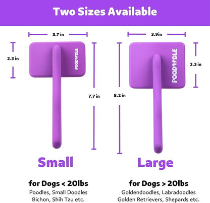 Dog Slicker Brush, Grooming Tool for Poodle, Doodle, Goldendoodle & All Long Haired Dogs, Long Pin Wood Brush Pefect for Dematting & Detangling, Effortless Grooming Pet Hair At Home - Large