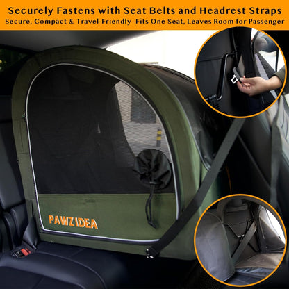 PAWZIDEA Dog Stroller for Large Dogs, Collapsible Pet Stroller with Detachable Carrier, Portable Dog Crate for Car Seat, Adjustable Handle, All-Terrain 9” Wheels, Ideal for Travel & Outdoor Adventures