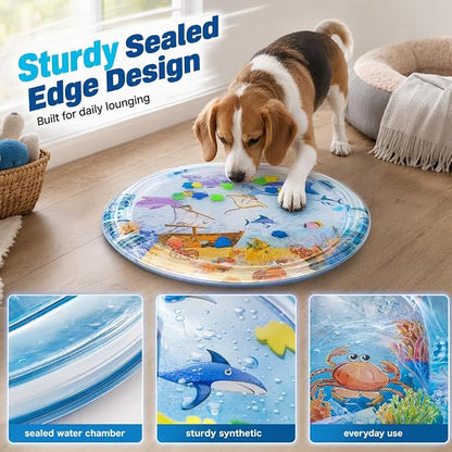 Cat Water Mat with Fish, 2026 New Interactive Cat Mat, Cat Mat for Indoor Activity, Portable Pet Water Play Mat for Cats and Dogs，B：Large,39"